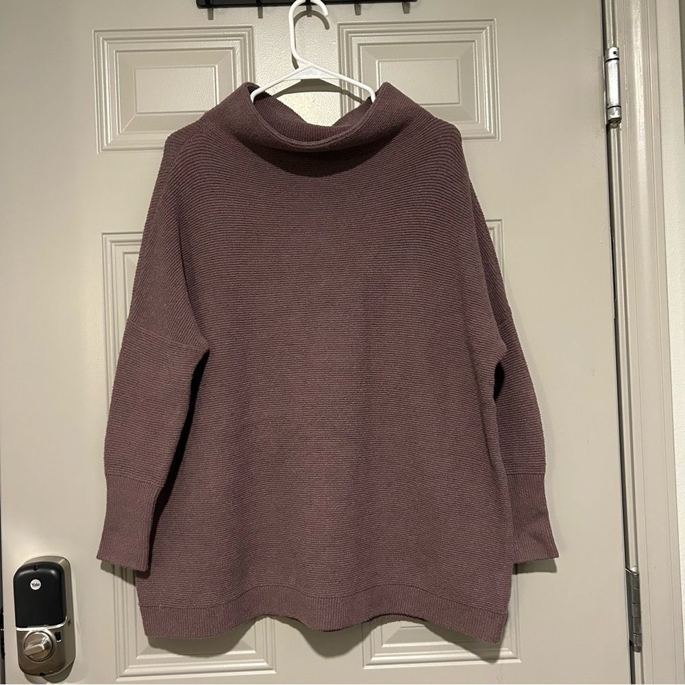 Free People XS Oversized Mauve Cowl Neck Sweater